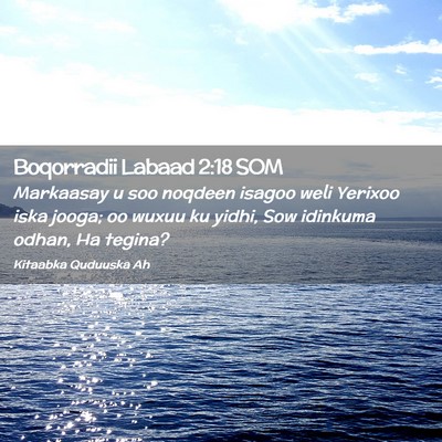 Picture 02 - Boqorradii Labaad 2:18 SOM - Markaasay u soo noqdeen isagoo weli Yerixoo iska - Bible Verse Picture