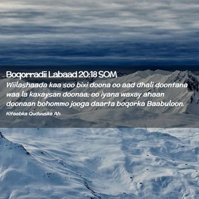 Picture 02 - Boqorradii Labaad 20:18 SOM - Wiilashaada kaa soo bixi doona oo aad dhali - Bible Verse Picture