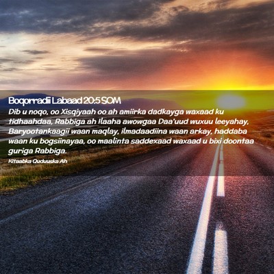 Picture 02 - Boqorradii Labaad 20:5 SOM - Dib u noqo, oo Xisqiyaah oo ah amiirka dadkayga - Bible Verse Picture