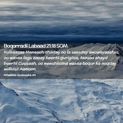 Picture 02 - Boqorradii Labaad 21:18 SOM - Kolkaasaa Manaseh dhintay oo la seexday - Bible Verse Picture