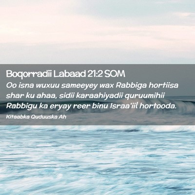 Picture 02 - Boqorradii Labaad 21:2 SOM - Oo isna wuxuu sameeyey wax Rabbiga hortiisa shar - Bible Verse Picture
