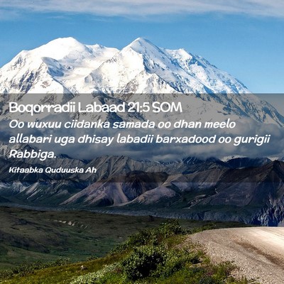 Picture 02 - Boqorradii Labaad 21:5 SOM - Oo wuxuu ciidanka samada oo dhan meelo allabari - Bible Verse Picture