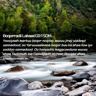 Picture 02 - Boqorradii Labaad 22:1 SOM - Yoosiyaah markuu boqor noqday wuxuu jiray siddeed - Bible Verse Picture