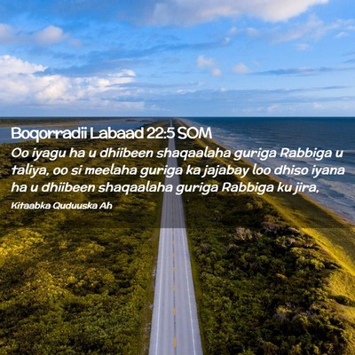 Picture 02 - Boqorradii Labaad 22:5 SOM - Oo iyagu ha u dhiibeen shaqaalaha guriga Rabbiga - Bible Verse Picture