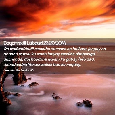 Picture 02 - Boqorradii Labaad 23:20 SOM - Oo wadaaddadii meelaha sarsare oo halkaas joogay - Bible Verse Picture
