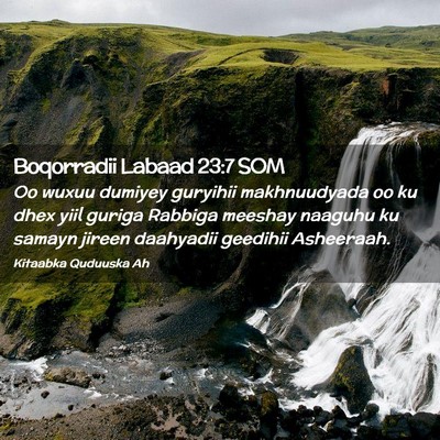 Picture 02 - Boqorradii Labaad 23:7 SOM - Oo wuxuu dumiyey guryihii makhnuudyada oo ku dhex - Bible Verse Picture
