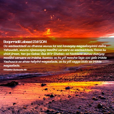 Picture 02 - Boqorradii Labaad 23:8 SOM - Oo wadaaddadii oo dhanna wuxuu ka soo kaxeeyey - Bible Verse Picture