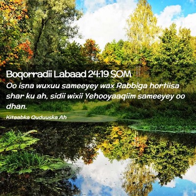 Picture 02 - Boqorradii Labaad 24:19 SOM - Oo isna wuxuu sameeyey wax Rabbiga hortiisa shar - Bible Verse Picture