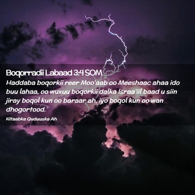 Picture 02 - Boqorradii Labaad 3:4 SOM - Haddaba boqorkii reer Moo'aab oo Meeshaac ahaa - Bible Verse Picture