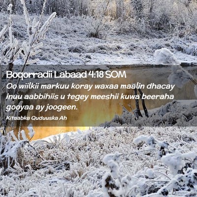 Picture 02 - Boqorradii Labaad 4:18 SOM - Oo wiilkii markuu koray waxaa maalin dhacay inuu - Bible Verse Picture