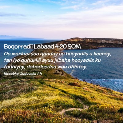 Picture 02 - Boqorradii Labaad 4:20 SOM - Oo markuu soo qaaday oo hooyadiis u keenay, tan - Bible Verse Picture
