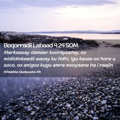 Picture 02 - Boqorradii Labaad 4:24 SOM - Markaasay dameer kooraysatay, oo midiidinkeedii - Bible Verse Picture
