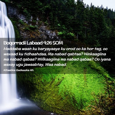 Picture 02 - Boqorradii Labaad 4:26 SOM - Haddaba waan ku baryayaaye ku orod oo ka hor tag, - Bible Verse Picture