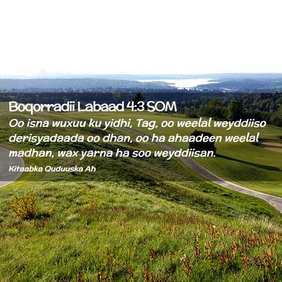 Picture 02 - Boqorradii Labaad 4:3 SOM - Oo isna wuxuu ku yidhi, Tag, oo weelal weyddiiso - Bible Verse Picture