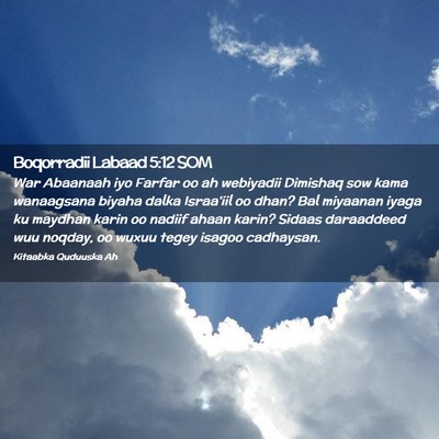 Picture 02 - Boqorradii Labaad 5:12 SOM - War Abaanaah iyo Farfar oo ah webiyadii Dimishaq - Bible Verse Picture