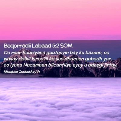 Picture 02 - Boqorradii Labaad 5:2 SOM - Oo reer Suuriyana guutooyin bay ku baxeen, oo - Bible Verse Picture