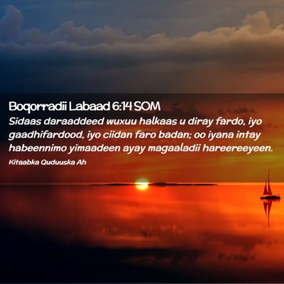 Picture 02 - Boqorradii Labaad 6:14 SOM - Sidaas daraaddeed wuxuu halkaas u diray fardo, - Bible Verse Picture