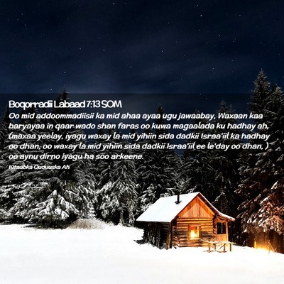 Picture 02 - Boqorradii Labaad 7:13 SOM - Oo mid addoommadiisii ka mid ahaa ayaa ugu - Bible Verse Picture