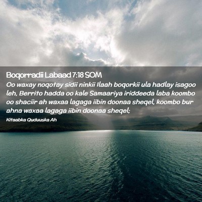 Picture 02 - Boqorradii Labaad 7:18 SOM - Oo waxay noqotay sidii ninkii Ilaah boqorkii ula - Bible Verse Picture