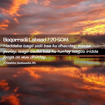 Picture 02 - Boqorradii Labaad 7:20 SOM - Haddaba isagii sidii baa ku dhacday; maxaa - Bible Verse Picture