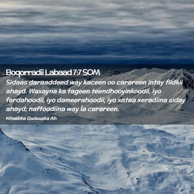 Picture 02 - Boqorradii Labaad 7:7 SOM - Sidaas daraaddeed way kaceen oo carareen intay - Bible Verse Picture