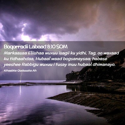 Picture 02 - Boqorradii Labaad 8:10 SOM - Markaasaa Eliishaa wuxuu isagii ku yidhi, Tag, oo - Bible Verse Picture