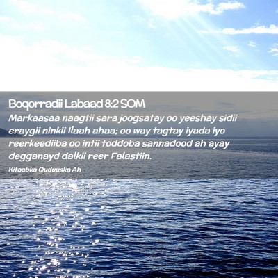 Picture 02 - Boqorradii Labaad 8:2 SOM - Markaasaa naagtii sara joogsatay oo yeeshay sidii - Bible Verse Picture
