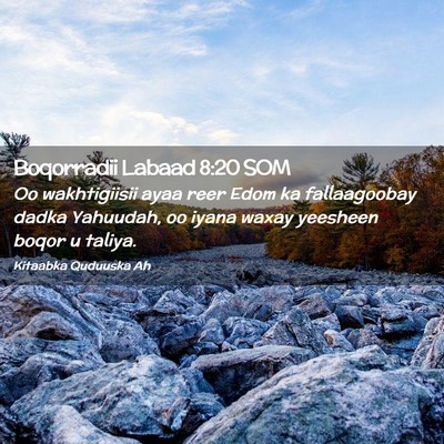 Picture 02 - Boqorradii Labaad 8:20 SOM - Oo wakhtigiisii ayaa reer Edom ka fallaagoobay - Bible Verse Picture