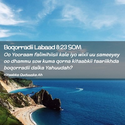 Picture 02 - Boqorradii Labaad 8:23 SOM - Oo Yooraam falimihiisii kale iyo wixii uu - Bible Verse Picture