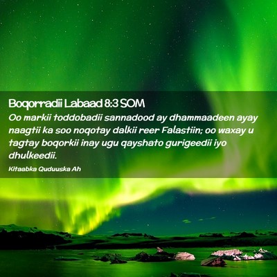 Picture 02 - Boqorradii Labaad 8:3 SOM - Oo markii toddobadii sannadood ay dhammaadeen - Bible Verse Picture