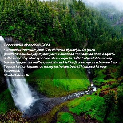Picture 02 - Boqorradii Labaad 9:21 SOM - Markaasaa Yooraam yidhi, Gaadhifaras diyaariya. - Bible Verse Picture