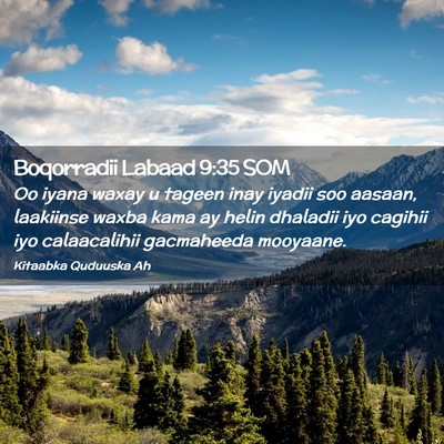 Picture 02 - Boqorradii Labaad 9:35 SOM - Oo iyana waxay u tageen inay iyadii soo aasaan, - Bible Verse Picture