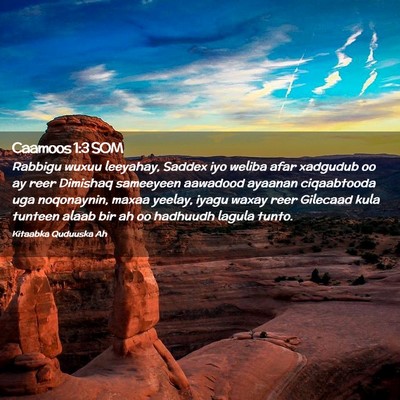 Picture 02 - Caamoos 1:3 SOM - Rabbigu wuxuu leeyahay, Saddex iyo weliba afar - Bible Verse Picture