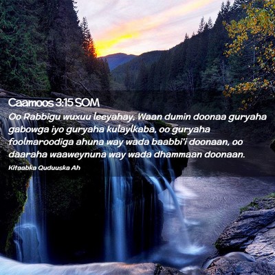 Picture 02 - Caamoos 3:15 SOM - Oo Rabbigu wuxuu leeyahay, Waan dumin doonaa - Bible Verse Picture