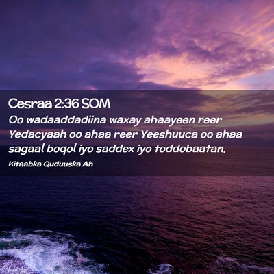 Picture 02 - Cesraa 2:36 SOM - Oo wadaaddadiina waxay ahaayeen reer Yedacyaah oo - Bible Verse Picture