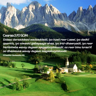 Picture 02 - Cesraa 2:70 SOM - Sidaas daraaddeed wadaaddadii, iyo kuwii reer - Bible Verse Picture