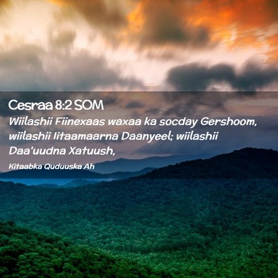 Picture 02 - Cesraa 8:2 SOM - Wiilashii Fiinexaas waxaa ka socday Gershoom, - Bible Verse Picture