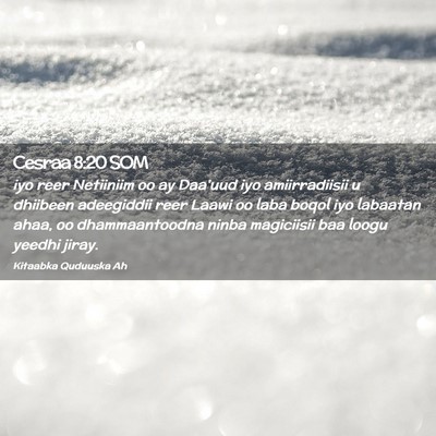 Picture 02 - Cesraa 8:20 SOM - iyo reer Netiiniim oo ay Daa'uud iyo - Bible Verse Picture