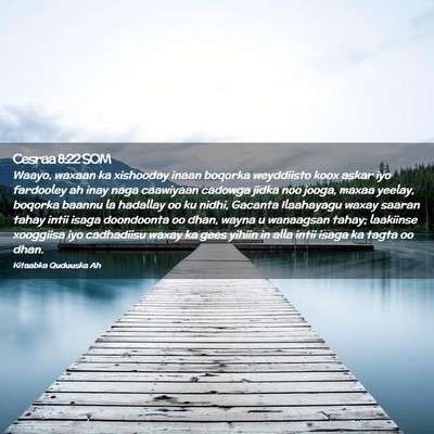 Picture 02 - Cesraa 8:22 SOM - Waayo, waxaan ka xishooday inaan boqorka - Bible Verse Picture