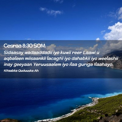Picture 02 - Cesraa 8:30 SOM - Sidaasay wadaaddadii iyo kuwii reer Laawi u - Bible Verse Picture