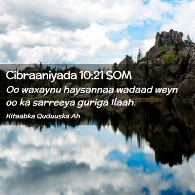 Picture 02 - Cibraaniyada 10:21 SOM - Oo waxaynu haysannaa wadaad weyn oo ka sarreeya - Bible Verse Picture