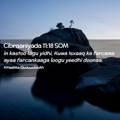 Picture 02 - Cibraaniyada 11:18 SOM - in kastoo lagu yidhi, Kuwa Isxaaq ka farcama ayaa - Bible Verse Picture