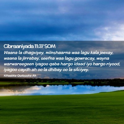 Picture 02 - Cibraaniyada 11:37 SOM - Waana la dhagxiyey, miinshaarna waa lagu kala - Bible Verse Picture