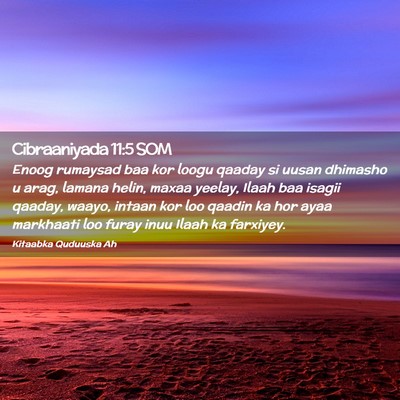 Picture 02 - Cibraaniyada 11:5 SOM - Enoog rumaysad baa kor loogu qaaday si uusan - Bible Verse Picture