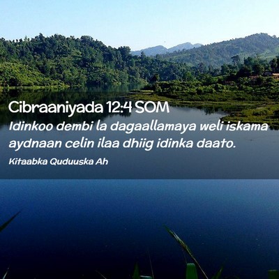 Picture 02 - Cibraaniyada 12:4 SOM - Idinkoo dembi la dagaallamaya weli iskama aydnaan - Bible Verse Picture