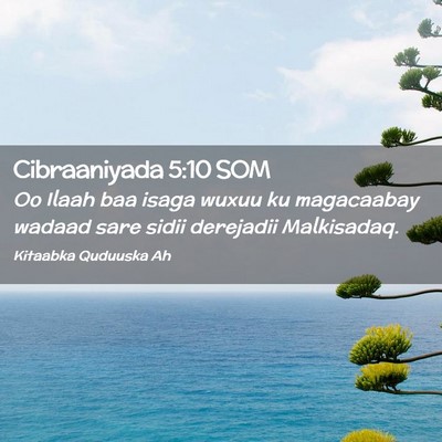 Picture 02 - Cibraaniyada 5:10 SOM - Oo Ilaah baa isaga wuxuu ku magacaabay wadaad - Bible Verse Picture