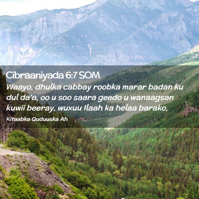 Picture 02 - Cibraaniyada 6:7 SOM - Waayo, dhulka cabbay roobka marar badan ku dul - Bible Verse Picture
