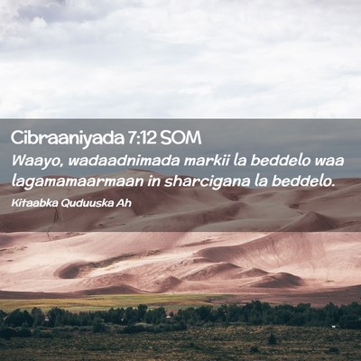 Picture 02 - Cibraaniyada 7:12 SOM - Waayo, wadaadnimada markii la beddelo waa - Bible Verse Picture