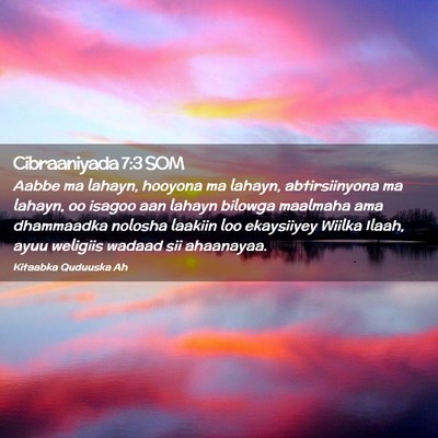 Picture 02 - Cibraaniyada 7:3 SOM - Aabbe ma lahayn, hooyona ma lahayn, abtirsiinyona - Bible Verse Picture