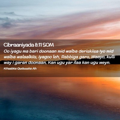 Picture 02 - Cibraaniyada 8:11 SOM - Oo iyagu ma bari doonaan mid walba deriskiisa Iyo - Bible Verse Picture